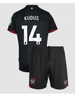 West Ham United Mohammed Kudus #14 Venkovní dres pro děti 2024-25 Krátký Rukáv (+ trenýrky)